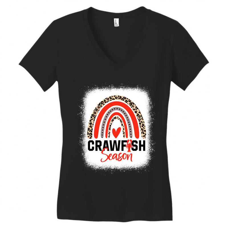 Bleached Crawfish Season Leopard Crawfish Boil Lob Women's V-Neck T-Shirt by KarimSatterfield | Artistshot