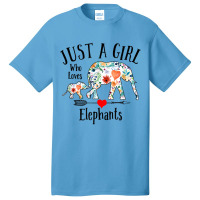 Just A Girl Who Loves Elephants Cute Design For Women Girls Basic T-shirt | Artistshot