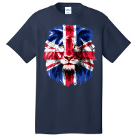 Union Jack Uk Flag Lion Face Great Britain Union Jack Flag T Shirt Basic T-shirt | Artistshot