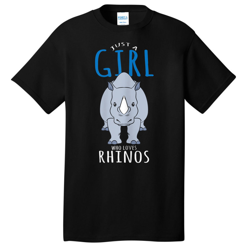 Rhino Costume Design - Just A Girl Who Loves Rhinos Basic T-shirt | Artistshot