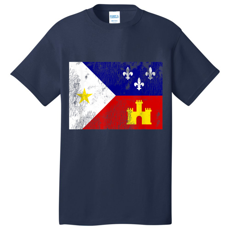 Acadiana Flag Louisiana Cajun Country Arts Characters Basic T-shirt | Artistshot