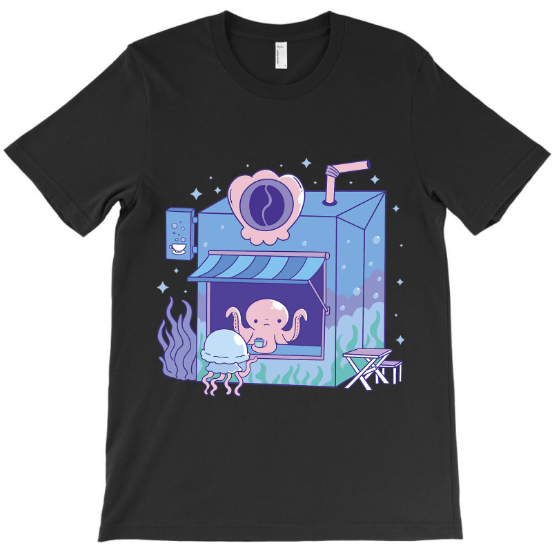 Cool Undersea Coffee Shop Octopus Coffee Shop Stor T-shirt | Artistshot