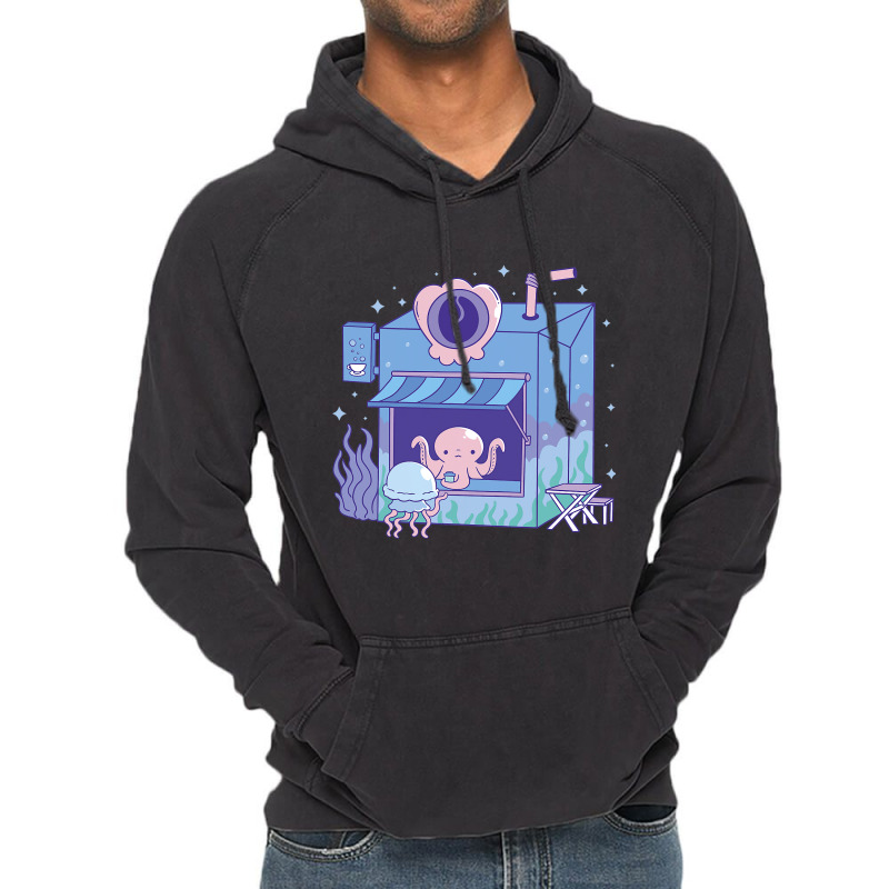 Cool Undersea Coffee Shop Octopus Coffee Shop Stor Vintage Hoodie | Artistshot