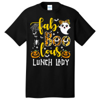 Leopard Fab Boo Lous Lunch Lady Team Teacher Spooky Season Basic T-shirt | Artistshot