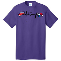 Costa Rica Panama Flag Costa Rican Panamanian Heartbeat T Shirt Basic T-shirt | Artistshot