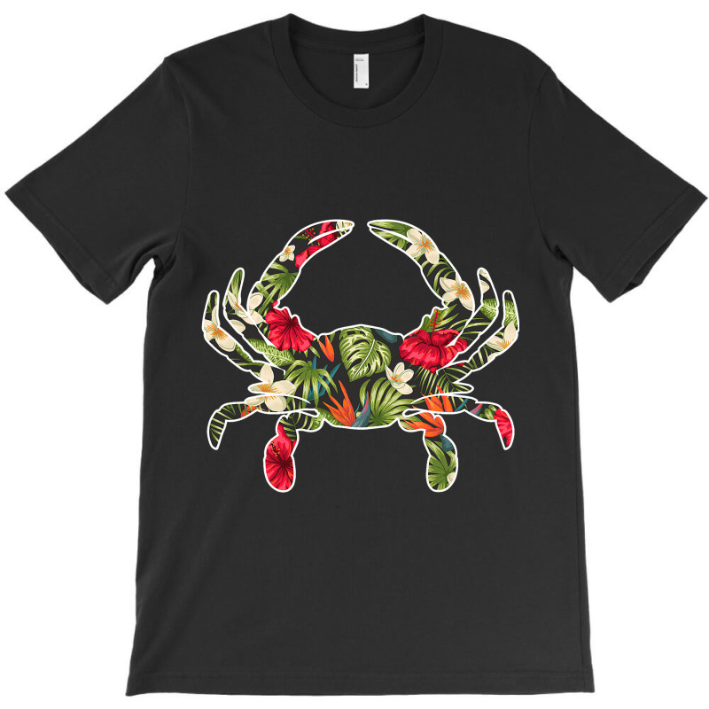 Crab Summer Tropical Floral Print Flower Hawaii Me T-shirt | Artistshot