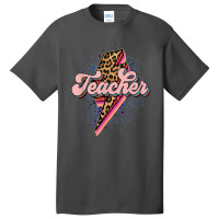 Teacher Leopard Lightning Thunder Western Back To School Basic T-shirt | Artistshot