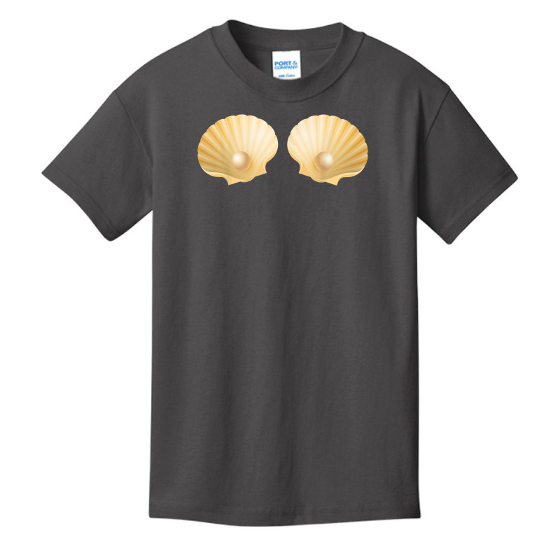 Fun Mermaid Seashells Brassiere Pearl Top T Shirt Basic Youth T-shirt | Artistshot