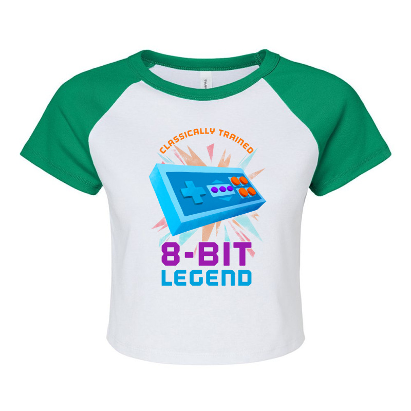 Retro Gamer 8bit Legend Gamepad Humor Raglan Crop Top by sadakmnie | Artistshot