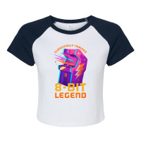 Retro Gamer 8bit Legend Arcade Pos Raglan Crop Top | Artistshot