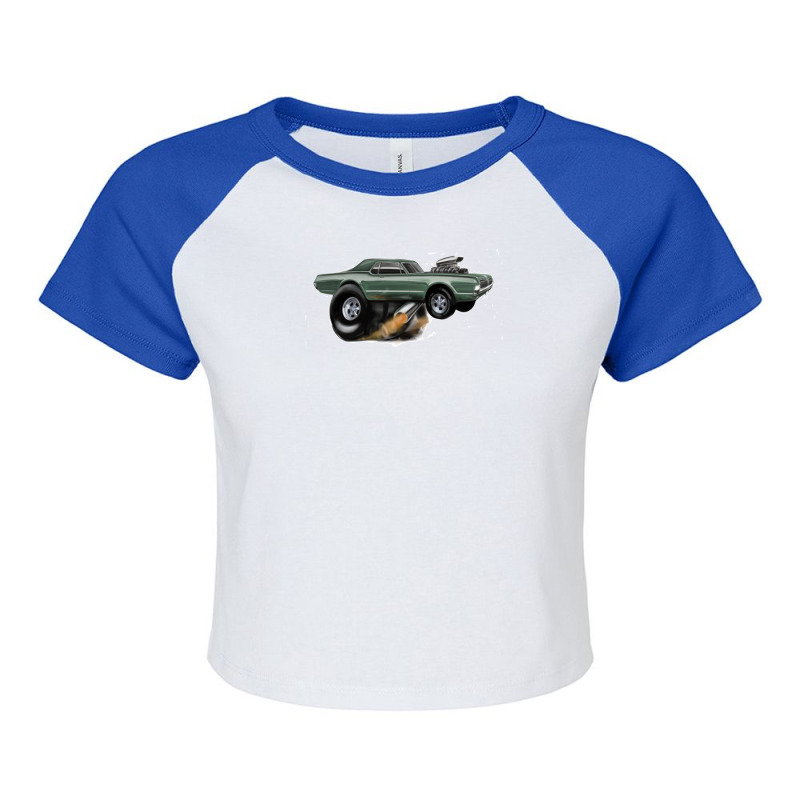 Sammytoon 68 Cougar Hot Rod Raglan Crop Top by DWAYNEALANSHOREY | Artistshot