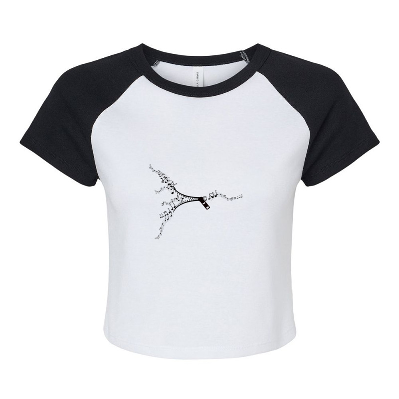 Music Note Zipper Raglan Crop Top by MiltonLane | Artistshot