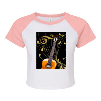 Guitar And Music Note Raglan Crop Top | Artistshot