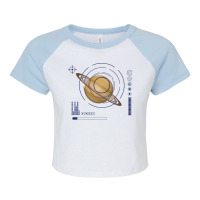 Saturn Exploration Space Travel Quote Raglan Crop Top | Artistshot