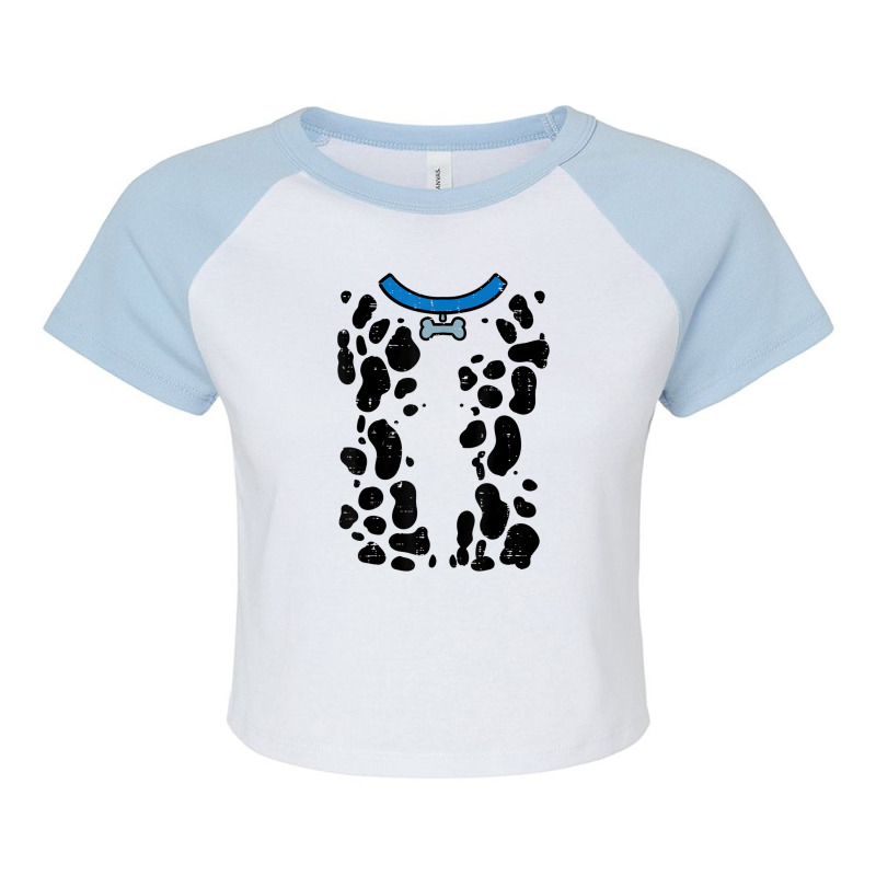 Blue Dalmatian Costume Funny Halloween Dog Men Women Kids Raglan Crop Top by RachelRenePeckham | Artistshot