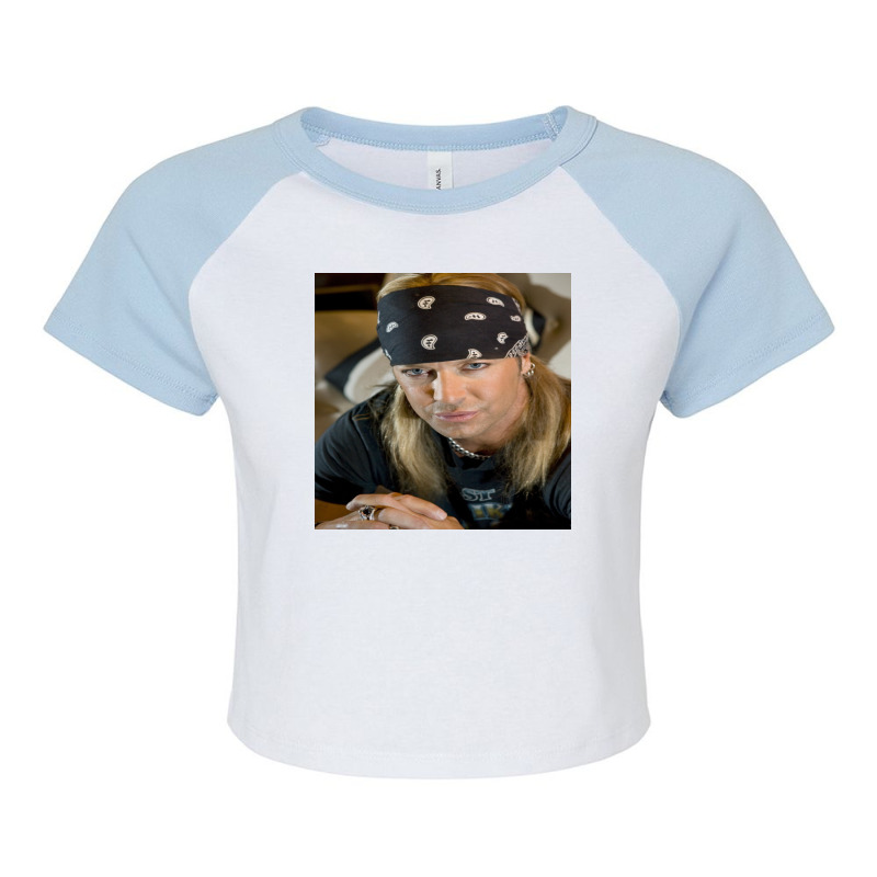 Bret Michaels In Behind The Skin On Concert Raglan Crop Top | Artistshot