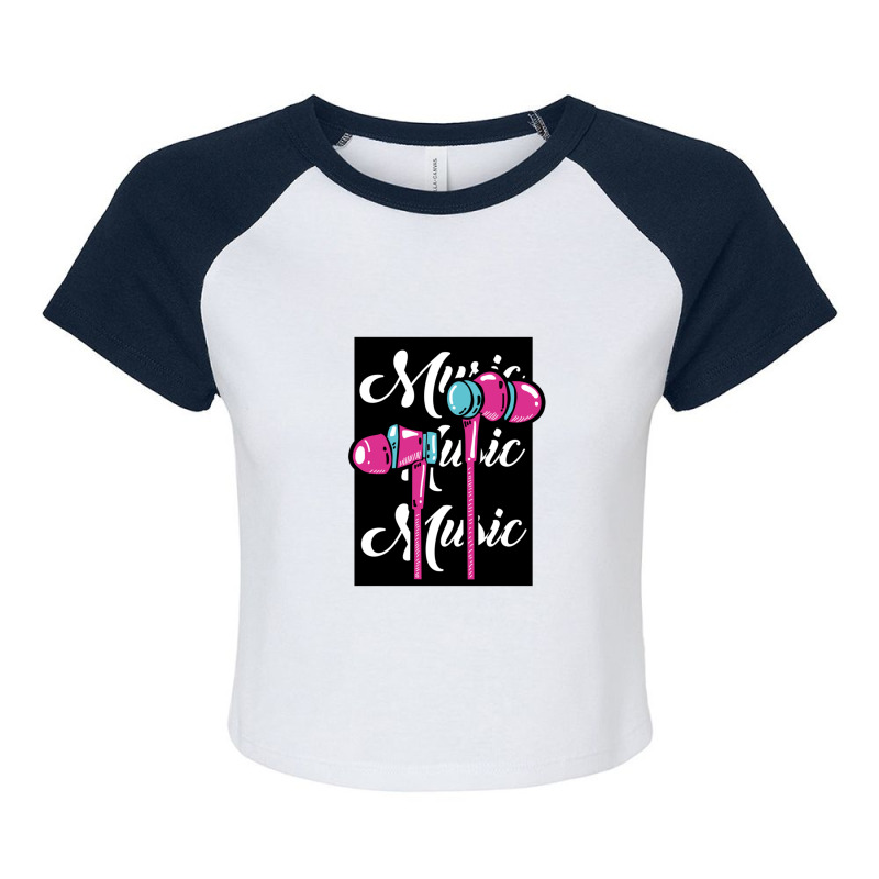 Music In Ear Headphones Songs Songs Raglan Crop Top by NANCYLTICKLE-SUMMERS | Artistshot