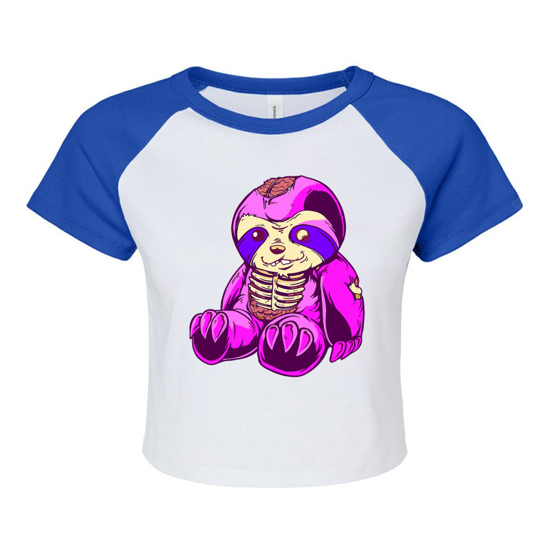 Pastel Goth Kawaii Creepy Bear Skeleton Wicca Witchy Bear Raglan Crop Top by SCOTTALLENZ | Artistshot