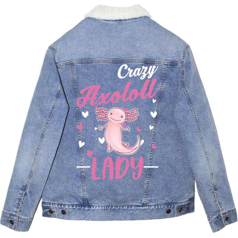 Crazy Axolotl Lady Axolotl Girl Unisex Sherpa-lined Denim Jacket | Artistshot