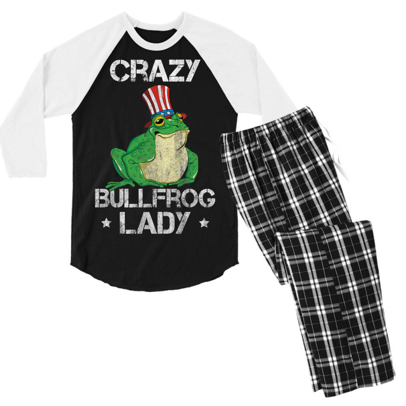 Crazy Bullfrog Lady Catches And Eats Frogs For Toa Men's 3/4 Sleeve Pajama Set | Artistshot