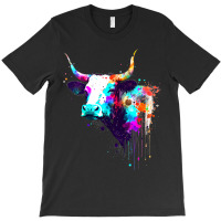 Cow Cattle Paint Splatter Farm Animal Lovers Splat T-shirt | Artistshot