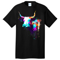 Cow Cattle Paint Splatter Farm Animal Lovers Splat Basic T-shirt | Artistshot