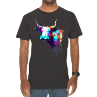 Cow Cattle Paint Splatter Farm Animal Lovers Splat Vintage T-shirt | Artistshot