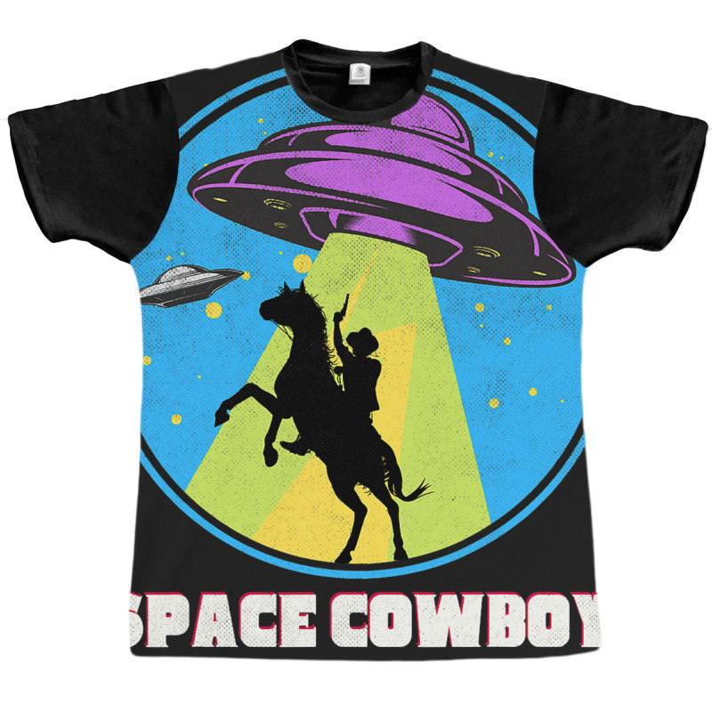 Cowboy Alien Spaceship Vintage Distressed Western Graphic T-shirt | Artistshot