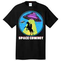 Cowboy Alien Spaceship Vintage Distressed Western Basic T-shirt | Artistshot