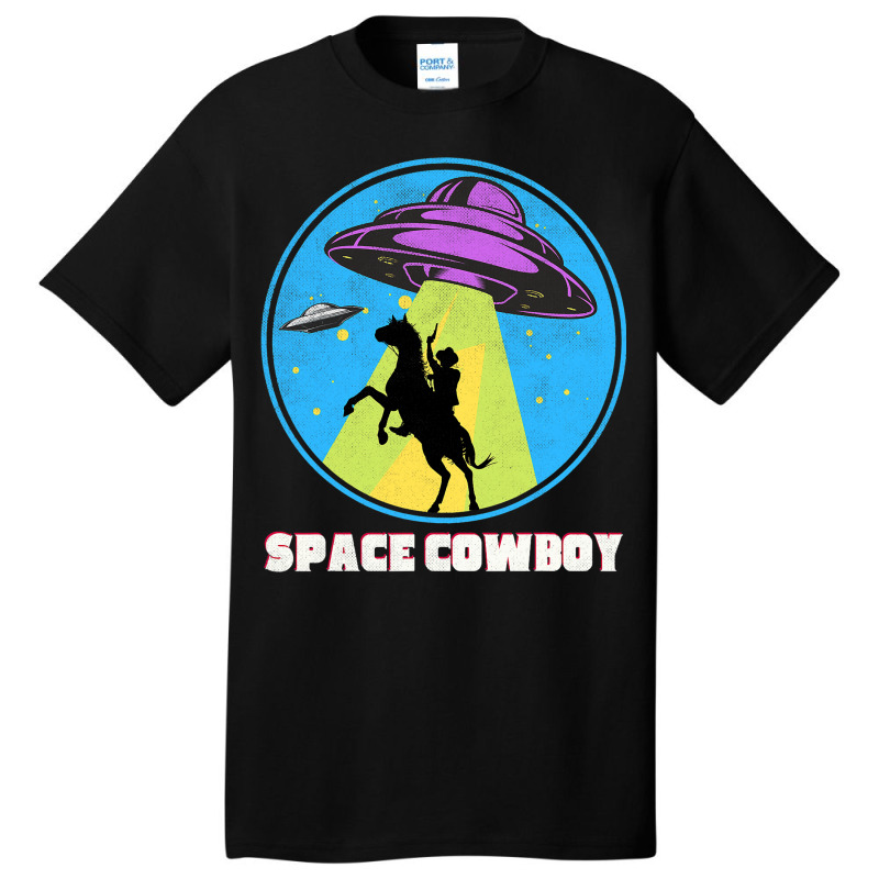 Cowboy Alien Spaceship Vintage Distressed Western Basic T-shirt | Artistshot