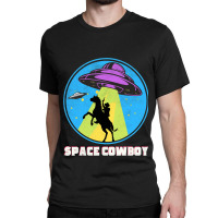 Cowboy Alien Spaceship Vintage Distressed Western Classic T-shirt | Artistshot