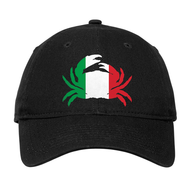 Crab Vintage Italy 2italian Flag Seafood Lover Ita Adjustable Cap | Artistshot