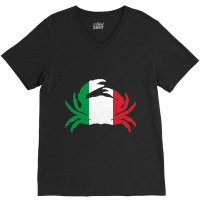 Crab Vintage Italy 2italian Flag Seafood Lover Ita V-neck Tee | Artistshot