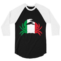 Crab Vintage Italy 2italian Flag Seafood Lover Ita 3/4 Sleeve Shirt | Artistshot