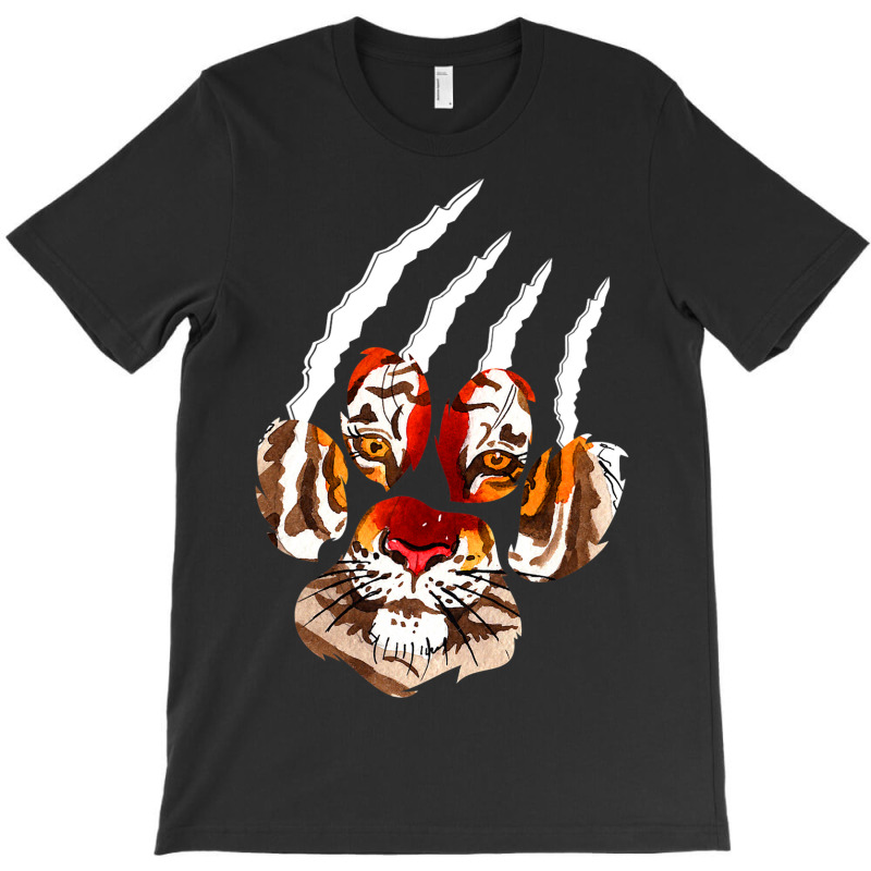 Tiger Paw Print With Tiger Marks Tiger Print T-shirt | Artistshot