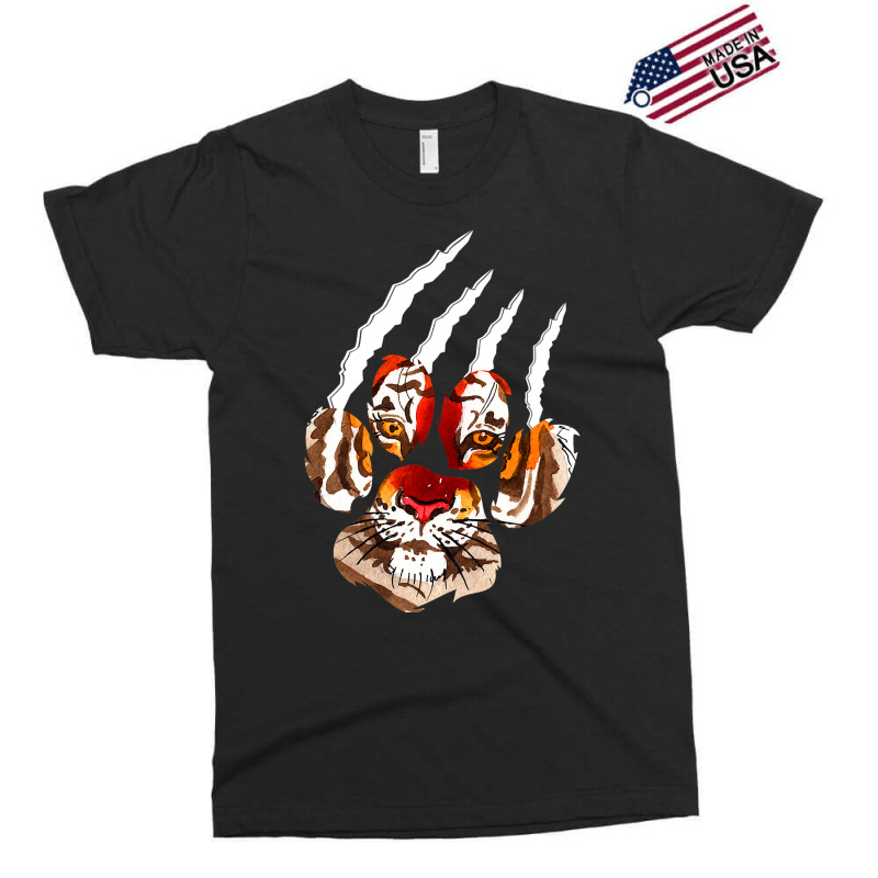 Tiger Paw Print With Tiger Marks Tiger Print Exclusive T-shirt | Artistshot