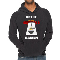 Ufo Believer And Ramen Lover Spaceship Alien Ramen Vintage Hoodie | Artistshot