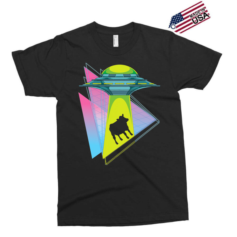 Vaporwave Cow Ufo Abduction Extraterrestrial Synth Exclusive T-shirt | Artistshot