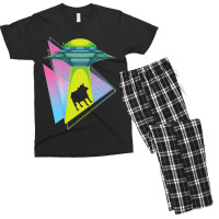 Vaporwave Cow Ufo Abduction Extraterrestrial Synth Men's T-shirt Pajama Set | Artistshot