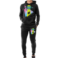 Vaporwave Cow Ufo Abduction Extraterrestrial Synth Hoodie & Jogger Set | Artistshot