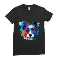 Watercolor Jack Russell Terrier Dog Face Colorful  Ladies Fitted T-shirt | Artistshot