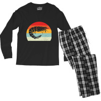 Vintage Shrimp 2crayfish Fan Crustacean Fanatic Cr Men's Long Sleeve Pajama Set | Artistshot