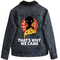 This Is Why We Came Tshirts Alien Pizza Tees Women Unisex Sherpa-lined Denim Jacket | Artistshot