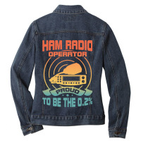 Vintage Ham Radio Operator 2retro Proud Amateur Ra Ladies Denim Jacket | Artistshot