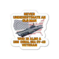 Veteran Day Aircraft Carrier Coral Sea Cv43 Warshi Sticker | Artistshot