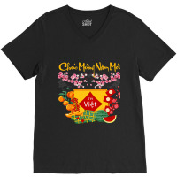 Vietnamese Lunar New Year Tet Viet Tiger Chuc Mung V-neck Tee | Artistshot