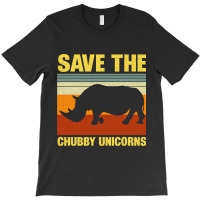 Vintage Sunset Save The Chubby Unicorns Fat Rhino T-shirt | Artistshot