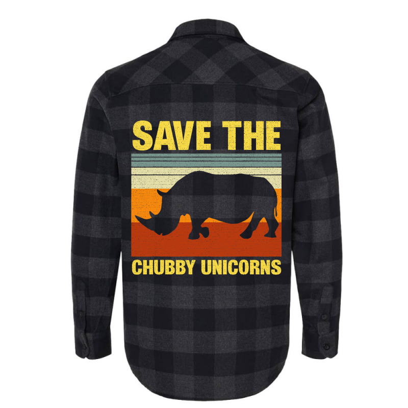 Vintage Sunset Save The Chubby Unicorns Fat Rhino Flannel Shirt | Artistshot