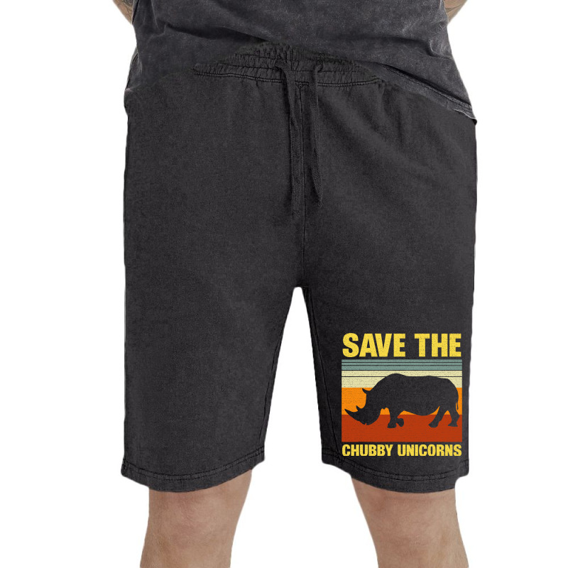 Vintage Sunset Save The Chubby Unicorns Fat Rhino Vintage Short | Artistshot