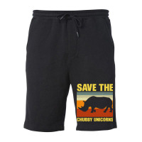 Vintage Sunset Save The Chubby Unicorns Fat Rhino Fleece Short | Artistshot